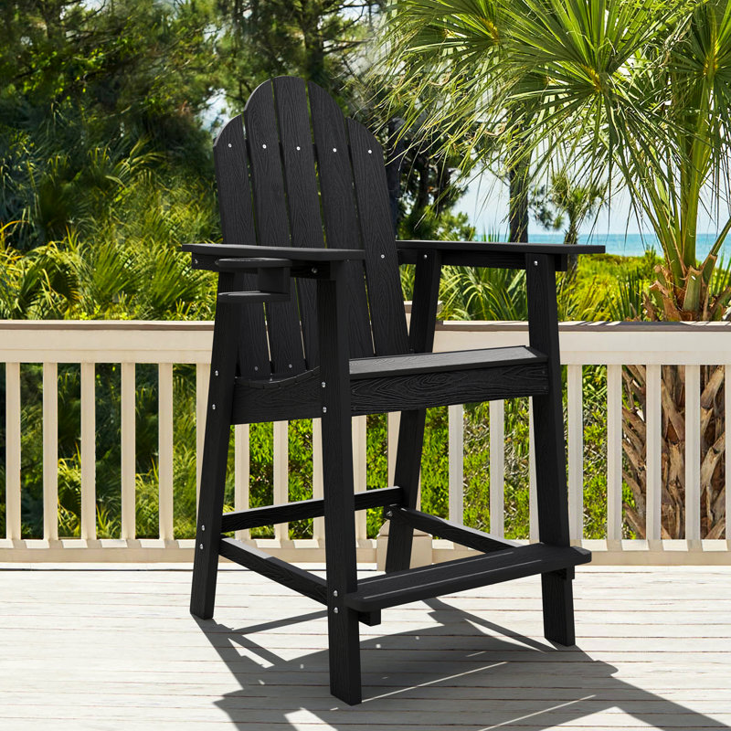 Dutta Outdoor Adirondack Chair, Black