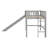 Wooden Twin Size Low Loft Bed With Guardrails, Slide And Ladder-1946369010