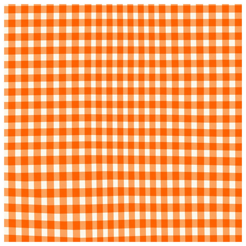 Orange White Gingham Duvet Covers, Twin
