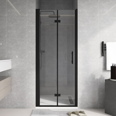 32 "W X 72"H Bifold Shower Door In Matte Black
