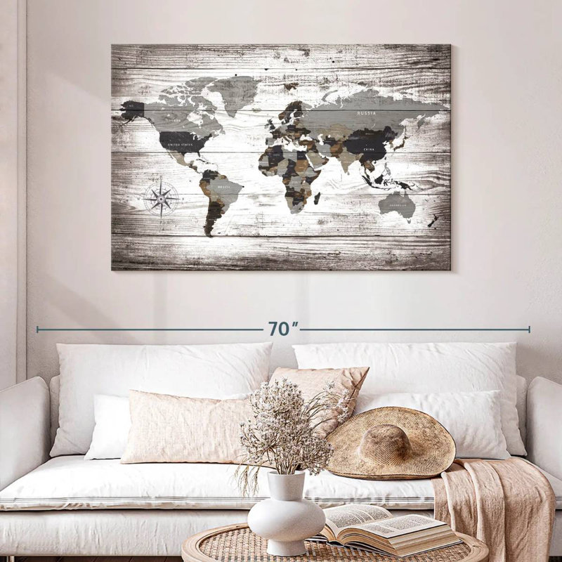 Carte du monde Keiri XXXII, H 32 po x l 48 po