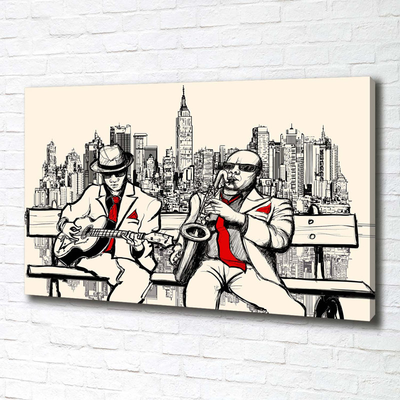 New York Jazz 1 Piece Wrapped Canvas Wall Art