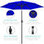 Parasol de marché extérieur robuste de 7,5 pi avec bouton-poussoir inclinable et manivelle en keven-634306022