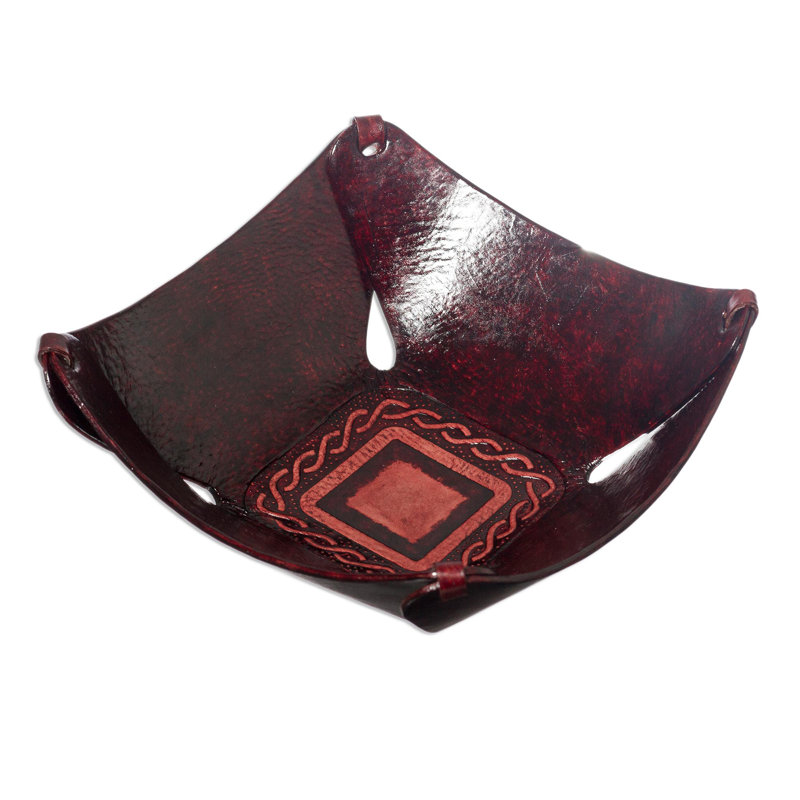 Handmade Leather Decorative Bowl 1