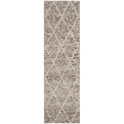 Huberty Brown Gray Hand-Woven Geometric Rug