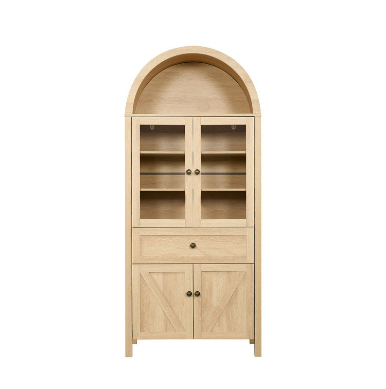 Armoire en dôme, faite de matériaux de haute qualité et de fabrication antique, avec un grand espace de rangement, naturel