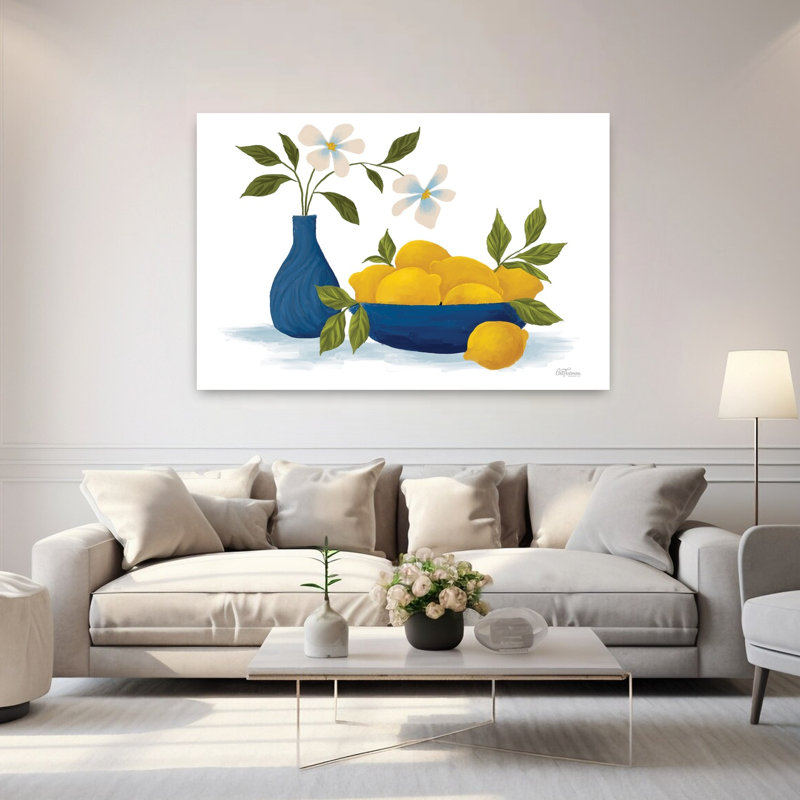 Bowl of Lemons 1 Piece Wrapped Canvas Wall Art, 101.6cm H x 152.4cm W