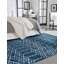 Tapis bleu marine / blanc Lenwood-1782931626
