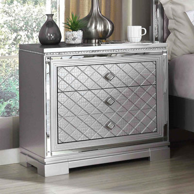 Glam Style 1Pc Table de chevet cachée porte-bijoux USB Port roulement à billes glissières
