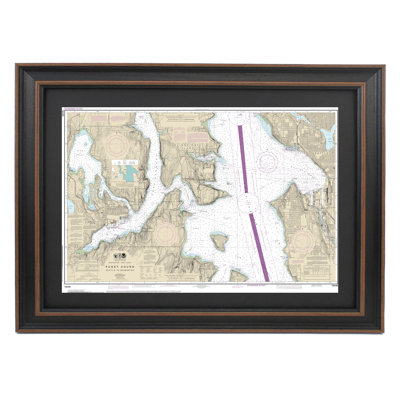 Puget Sound, Seattle To Bremerton | Nautical Chart | Framed Print
