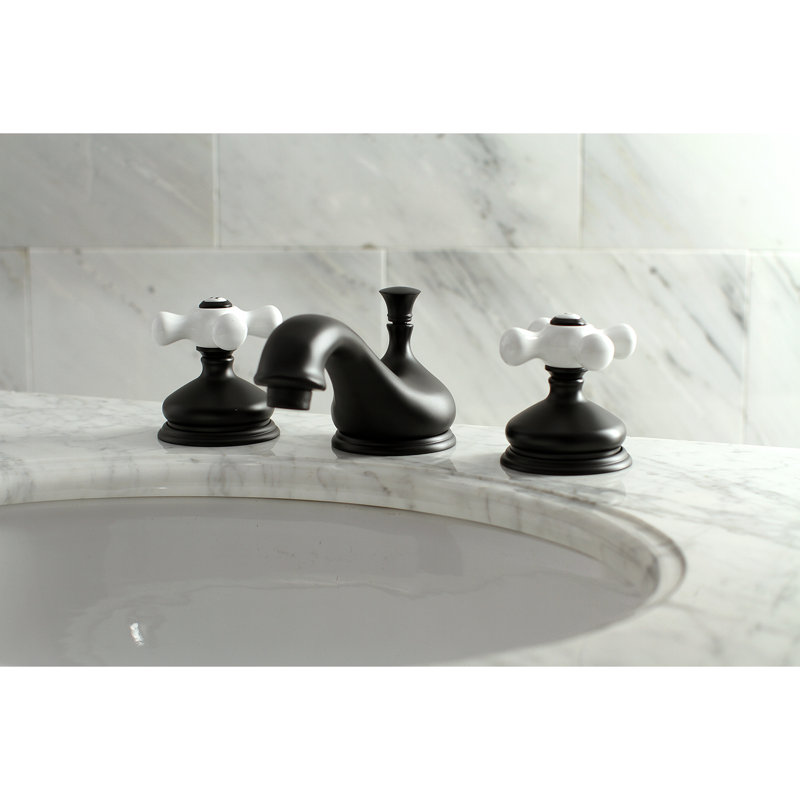 Robinet de salle de bain espacé Kingston, Noir mat