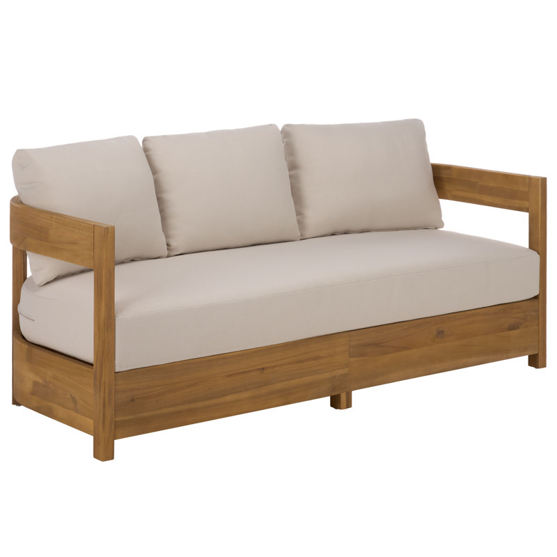 Kento 3 Seater Sofa, Ivory, Oak