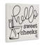 Toilette Hello Sweet Cheek's Black and White Curly Script Cursive par Penny Lane Edition - Art textuel sur toile-1997032527-1997032628