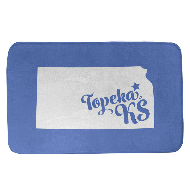 Tapis pour salle de bain kansas topeka, l 21 po x L 34 po, Bleu