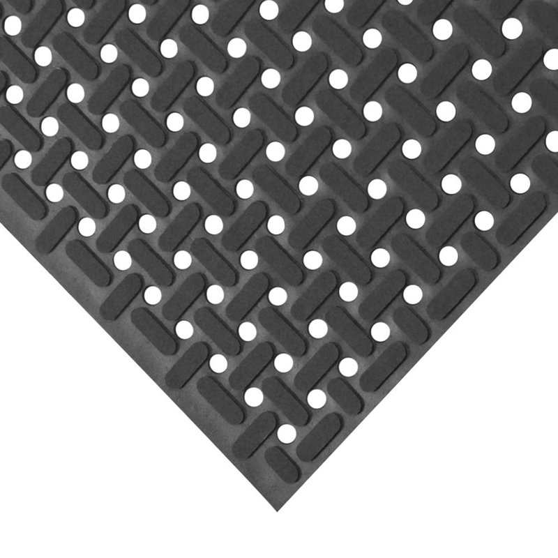 Chalker Solid Color Water Resistant Non-Skid Kitchen Mat, Black, Rectangle 2'10" x 3'