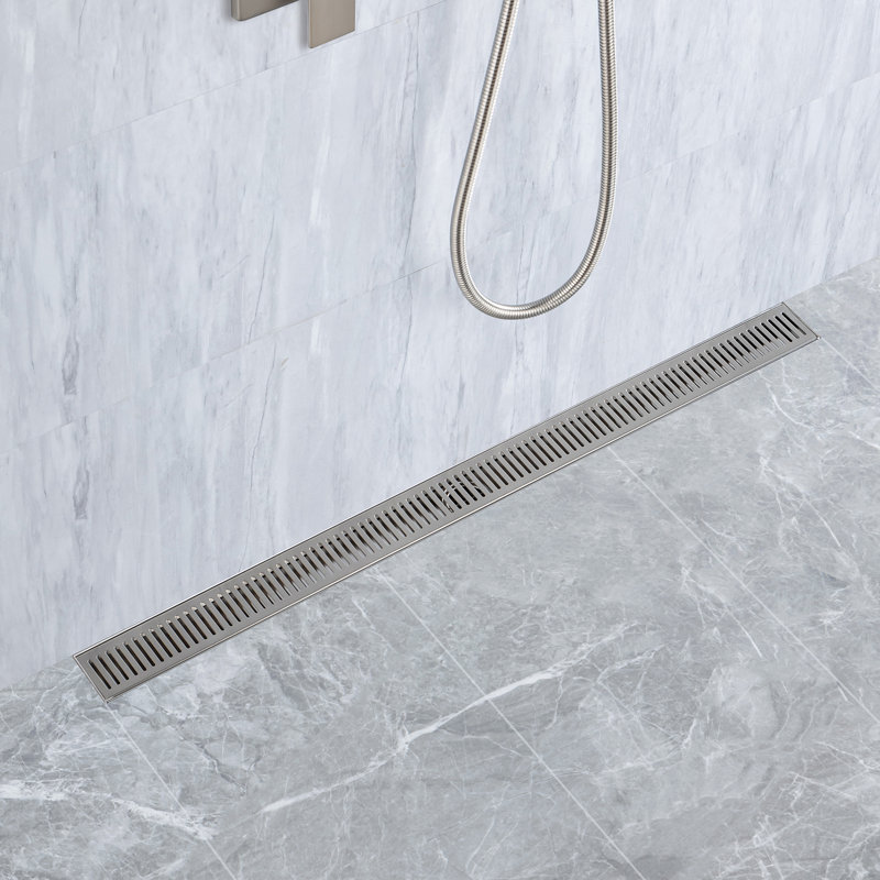 Drain d'évier de cuisine l 36 po, Nickel brossé