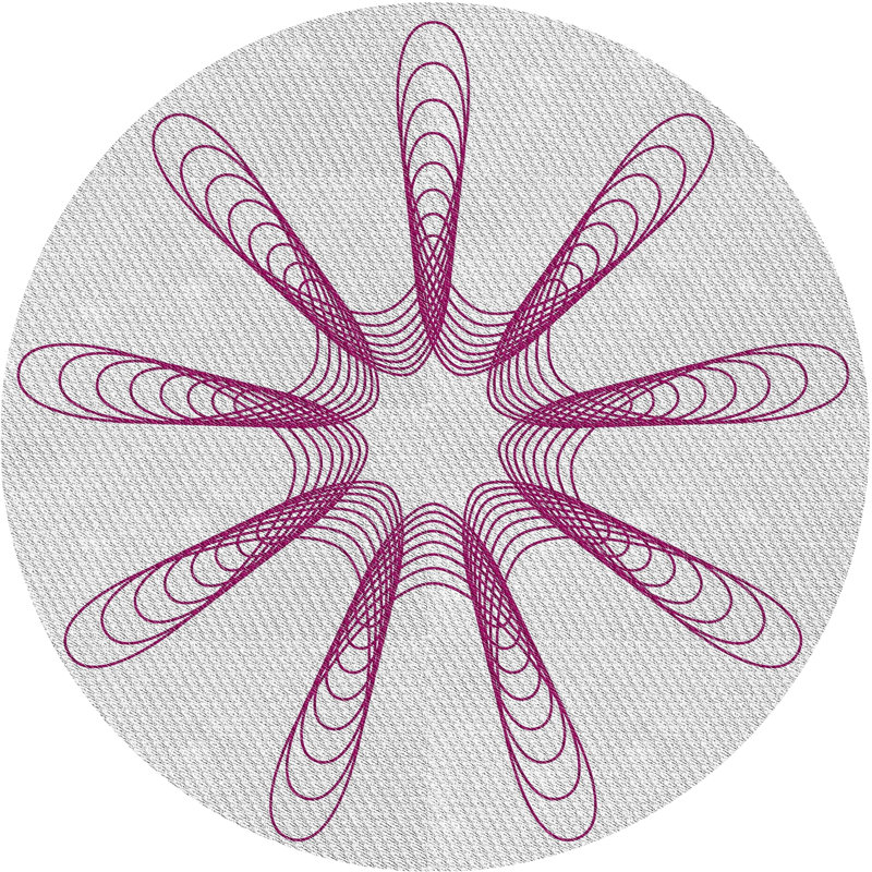 Tapis rose, Rond 3 pi