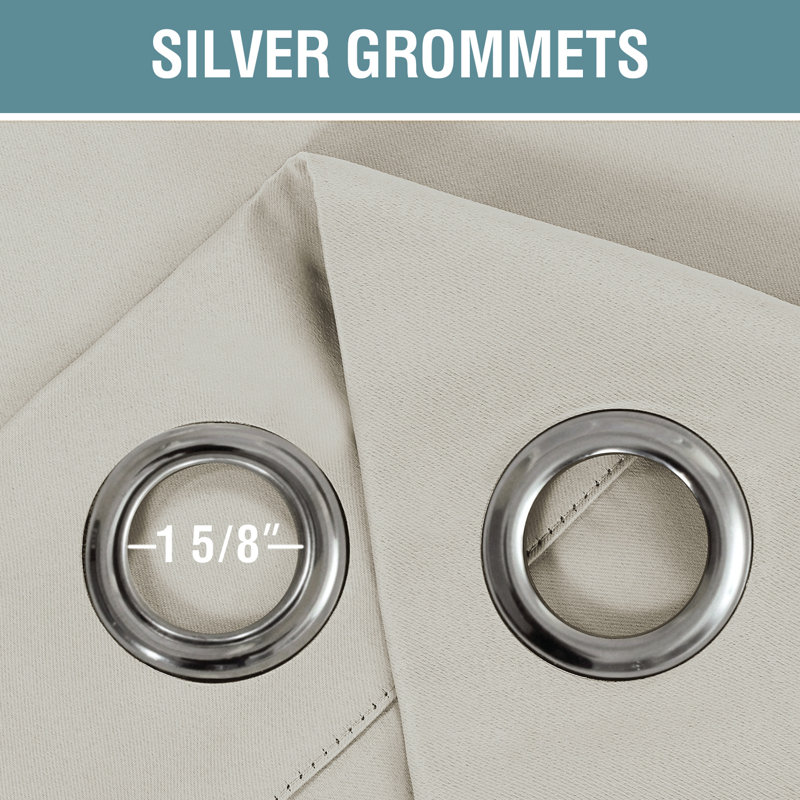 Room Darkening Curtains for Bedroom 42"/52" Wide Curtains Thermal Insulated 100”/120“/180” Wide Long Room Darkening  Curtains for Living Room Outdoor Privacy Energy Saving Curtains for Patio Door Grommet 1 Panel