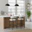 Ensemble de 2 tabourets de bar modernes avec structure en métal noir-709426537