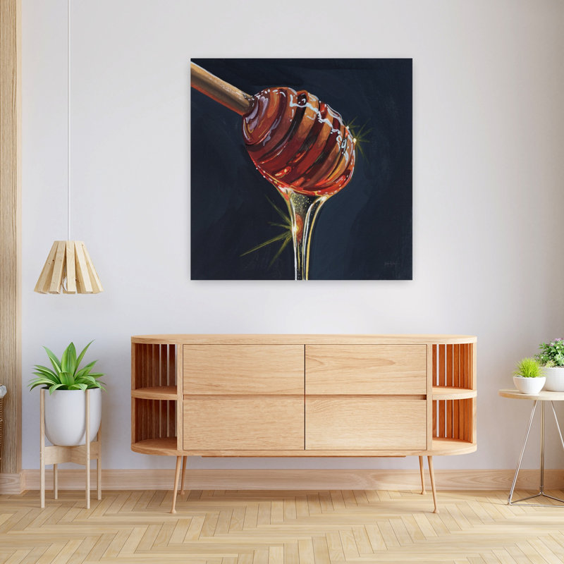 «Fresh From The Hive», art mural contemporain abstrait, H 36 po x l 36 po