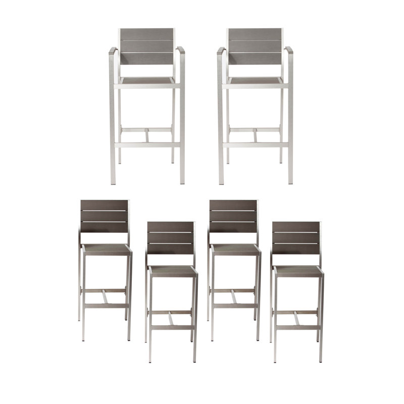 Betty 6 Piece Bar Stool Set, Gray