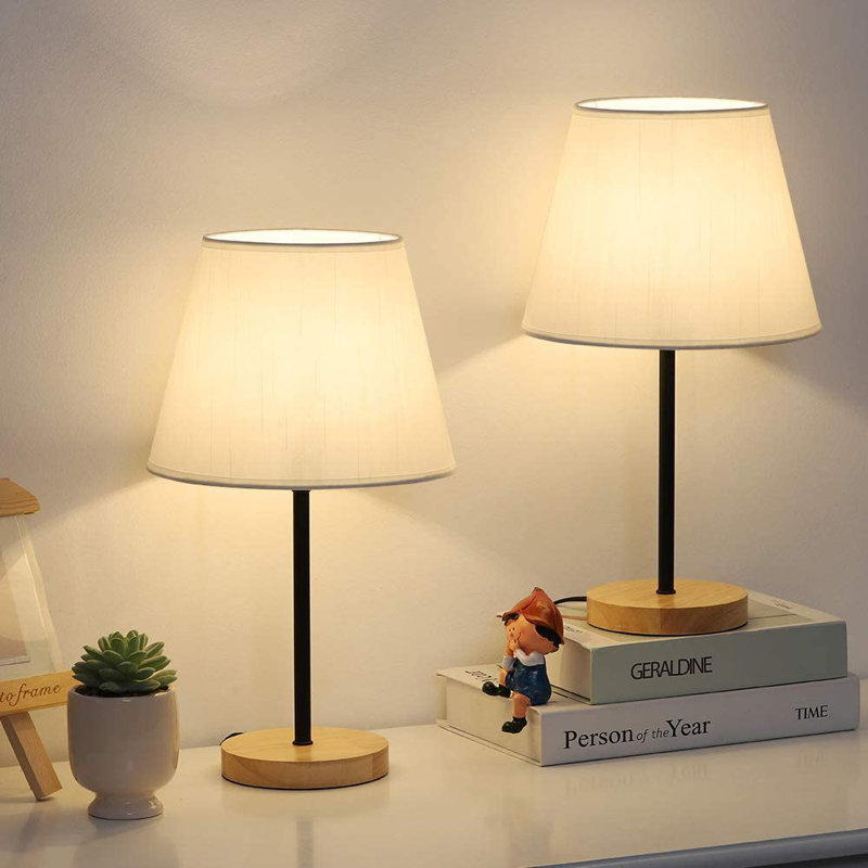 Zariah Wood Table Lamp, Black