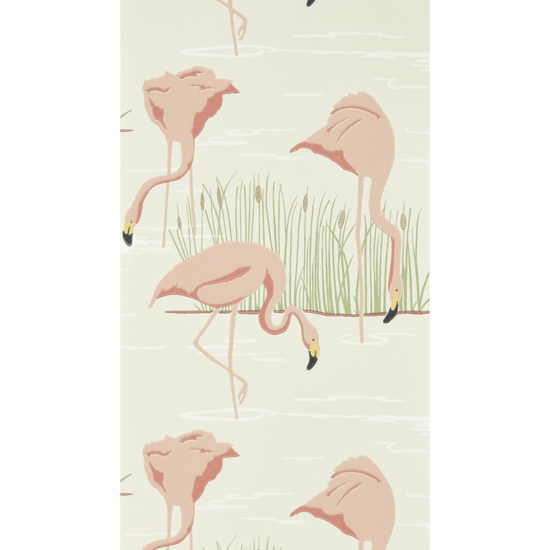 Salinas Wallpaper, Limestone/Blush/Fern