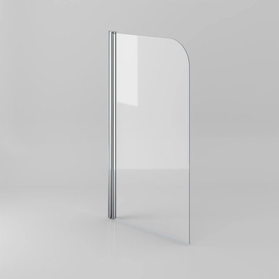 iBathUK Visra Modern Pivot Bath Shower Glass Screen, Reversible Clear Glass Door Panel, Bath Shower Screen, 800mm