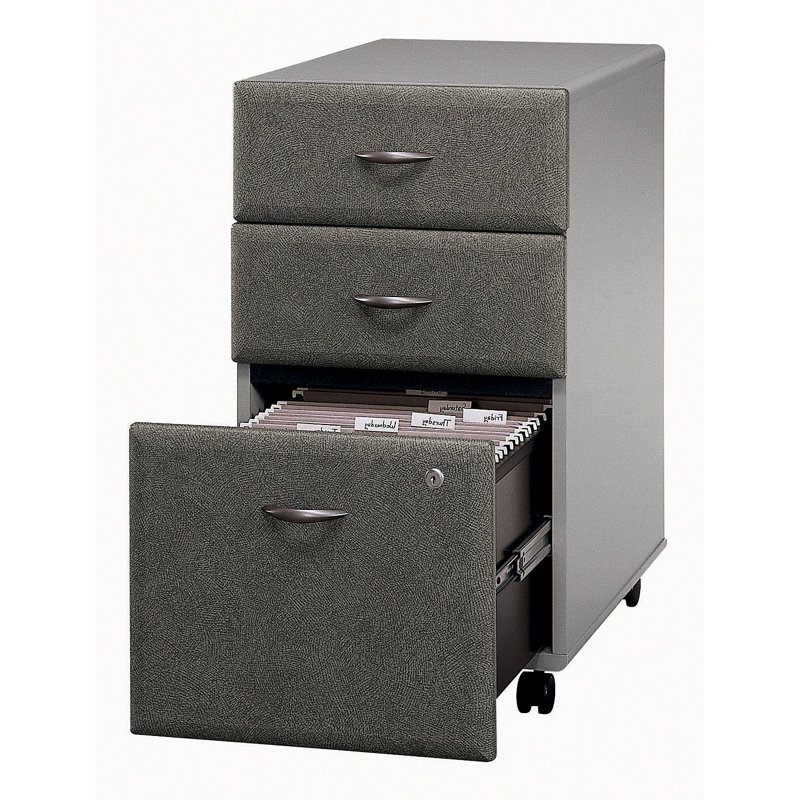 Series A 3 -Drawer Mobile File Cabinet, Pewter