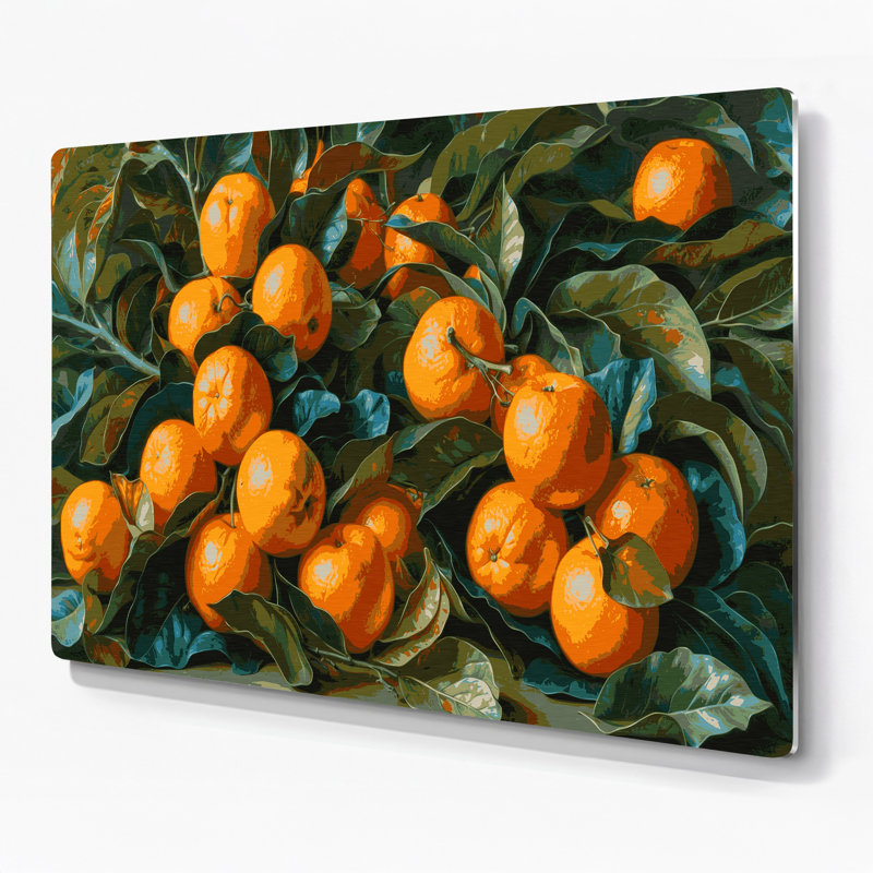 «Fruit Orangequat», art mural en métal vert, H 11 po x l 14 po