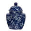 Ensemble de 3 pots décoratifs en porcelaine avec couvercle, chinoiserie bleu blanc, 6 pouces-2038938535