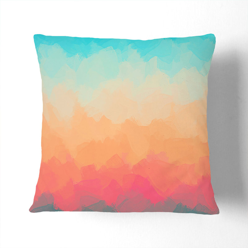 Abstract Square Cushion, 40cm H x 40cm W x 15cm D, White