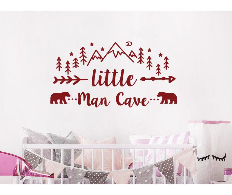Décalcomanie murale Little Man Cave, Mauve rouge