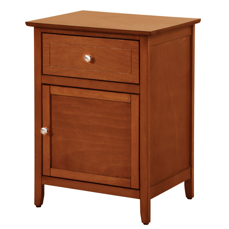 Table de chevet transitionnelle en chêne - charme charmant. Fabriqué en H 25 po x l 19 po x P 15 po. Mouvement de tiroir lisse. Option de rangement dissimulé en chêne. H 25 po x l 19 po. Matériaux. Accès. Armoire