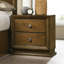 Noyer couleur style transitionnel lit 2X tables de chevet 3 pièces boutons de meubles de chambre à coucher en métal
