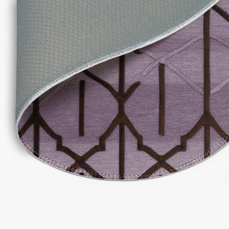 Tapis intérieur et extérieur rose Trellis, Rond 5 pi