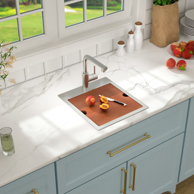 Drop-In Bar Sink Workstation Single Bowl Sink 16 Gauge Stainless Steel Bar Kitchen Sink with Pull Out Faucet