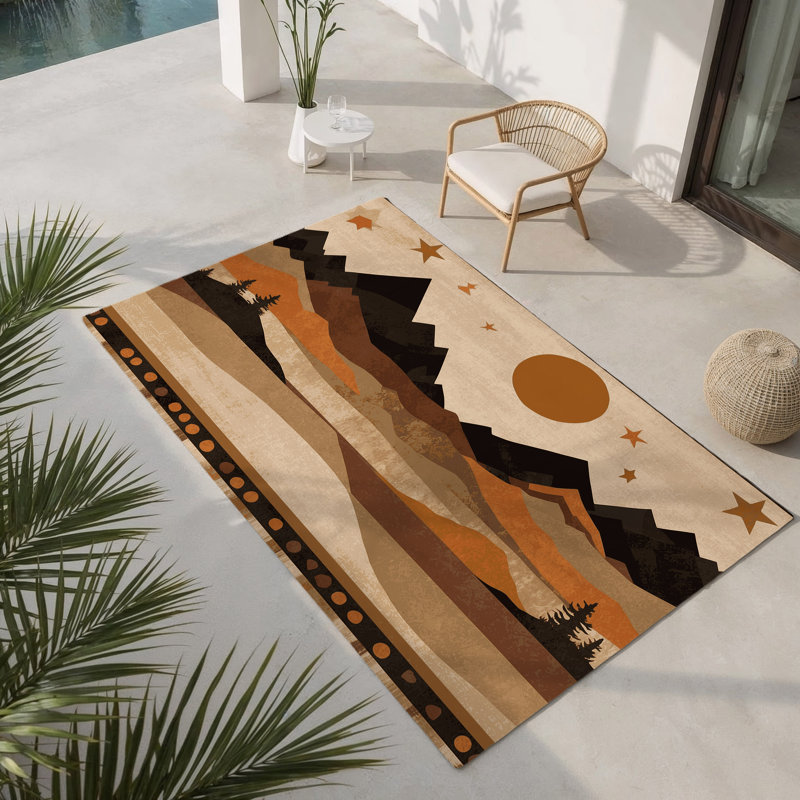 Obsidian Horizon Indoor And Outdoor Area Rug, Rectangle 5' x 7'