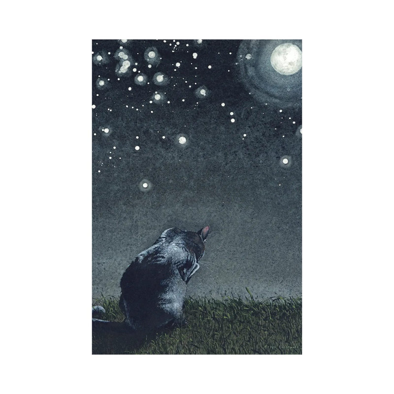 Moonbathing 1 Piece Wrapped Canvas Painting, 45.72cm H x 30.48cm W x 1.91cm D