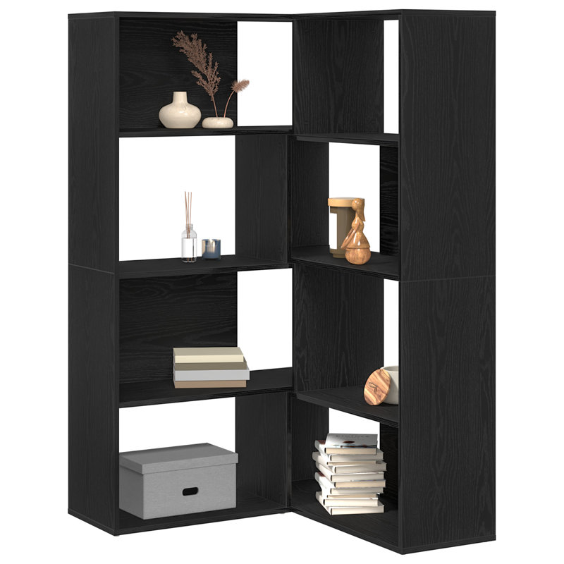 Corner Bookcase Tier Corner Bookshelf Storage Cabinet Engineered Wood