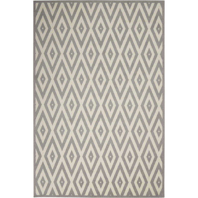 Tapis gris et brun à motif géométrique Horley, Rectangle 2 pi x 4 pi