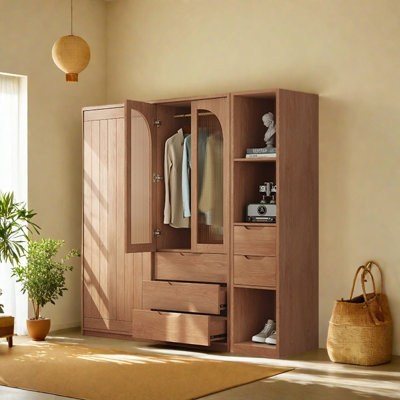 Retro Simple Push Pull Wardrobe