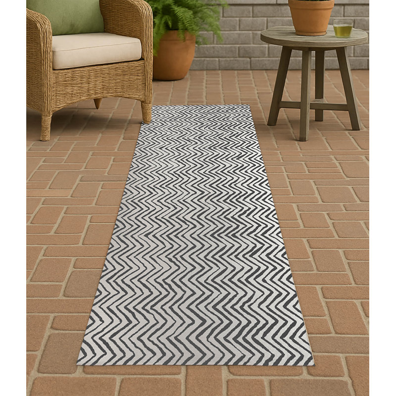 Tapis d'extérieur à chevrons antidérapant, Tapis de couloir 2 pi 6 po x 8 pi
