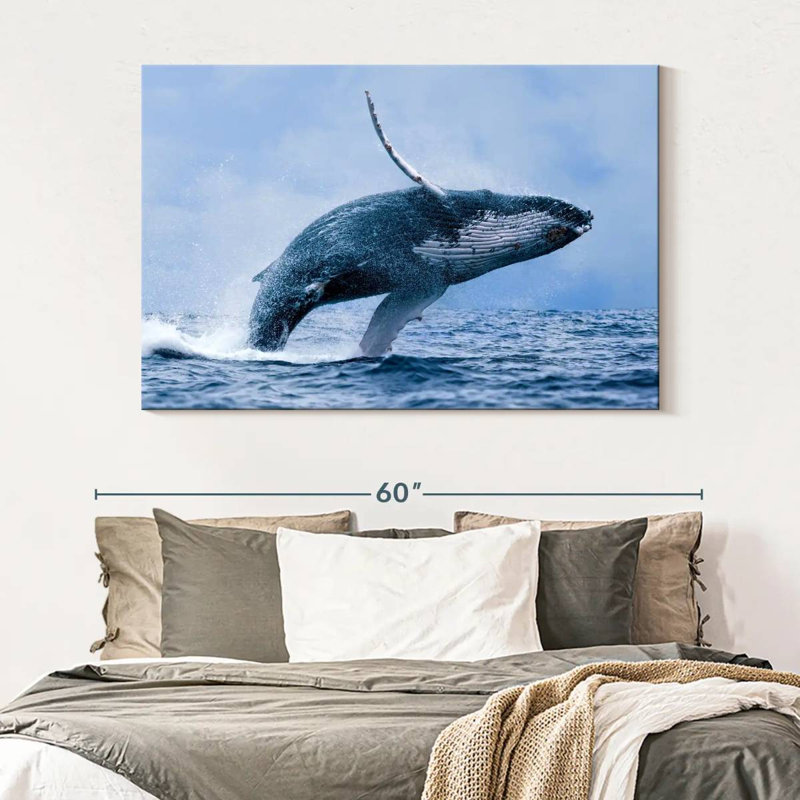 Brampt Leaping Humpback Whale, 34" H x 51" W