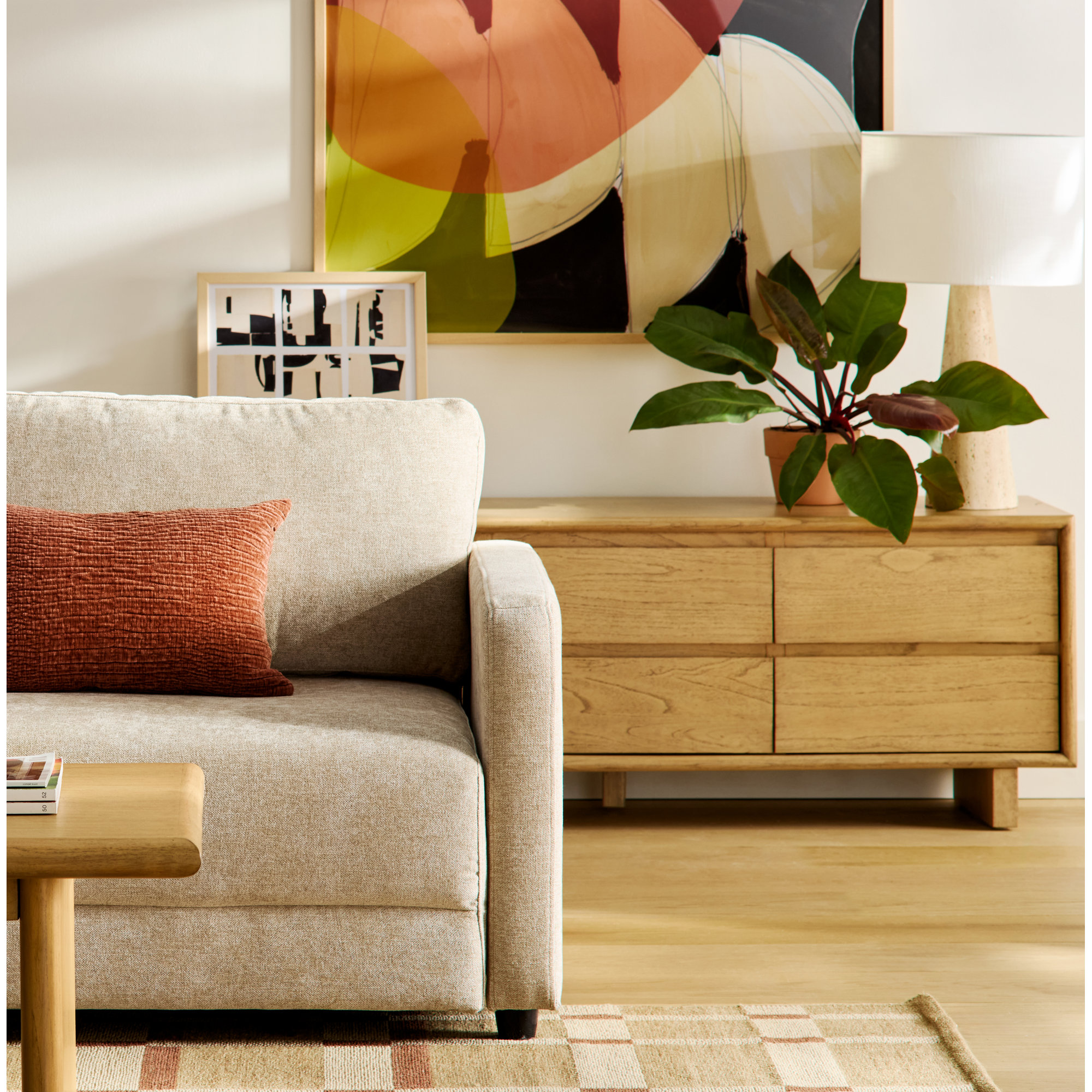 Four Semi Moons I by Gilpin Wood Framed Wall Art Print, Brown, 28" H x 41" W