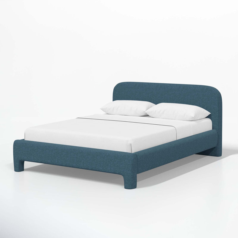 Illy Upholstered Standard Bed, California King, Zuma Navy Textured Linen