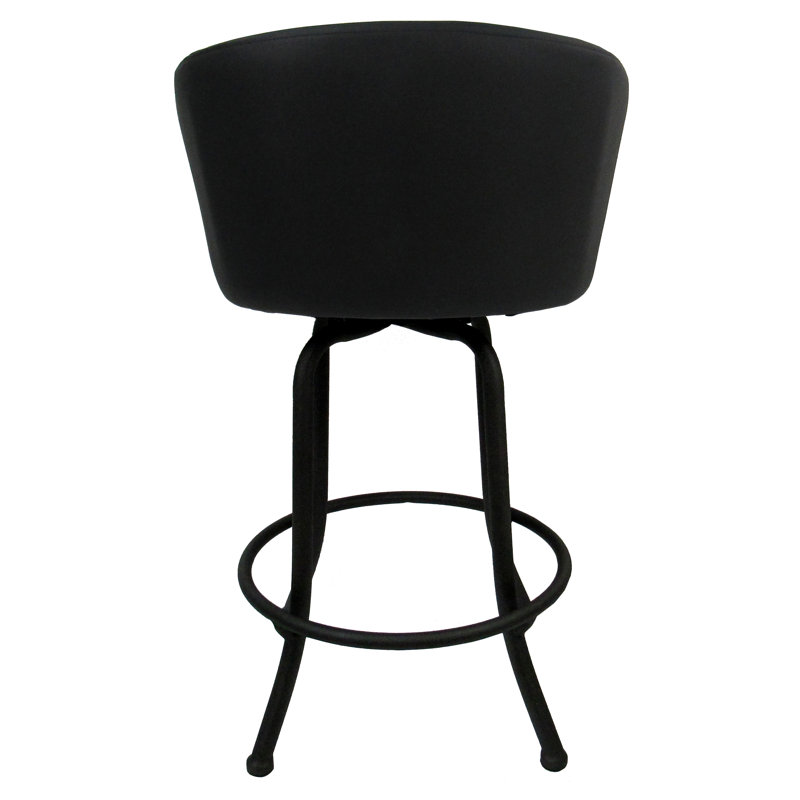 Joey Mojave Grey Swivel Counter Stool with Powder-Coated Metal Frame