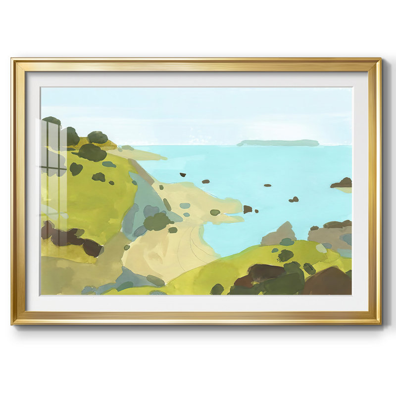 Coastal Inlet I, reproduction d'art encadrée, Or, H 19 po x l 27 po x P 1,5 po