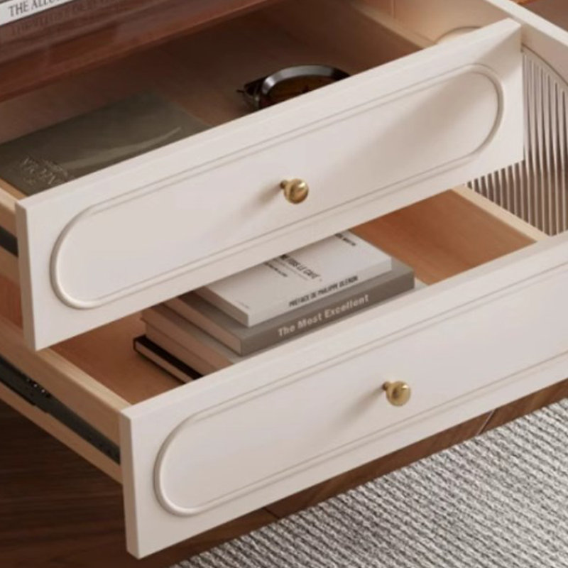 Simple design solid wood TV cabinet, 70.86" W