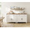 Buffet 68 po avec 4 portes et 2 tiroirs, grande table basse avec beaucoup de rangement, ensemble de 2